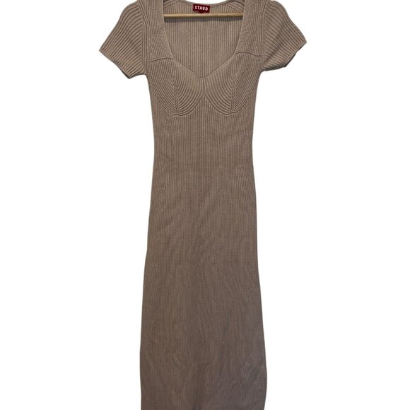 STAUD Camden Rib Knit Bustier Maxi Dress Women size XS - Picture 4 of 12